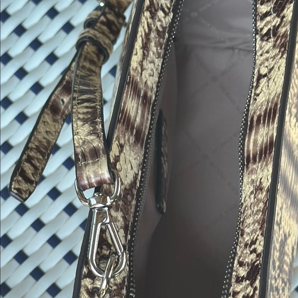 Michael Kors Brown and Cream Crossbody Bag with Chain Strap - Picture 10 of 12